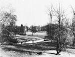 Widok na park przypaacowy - zdjcie sprzed 1945 roku